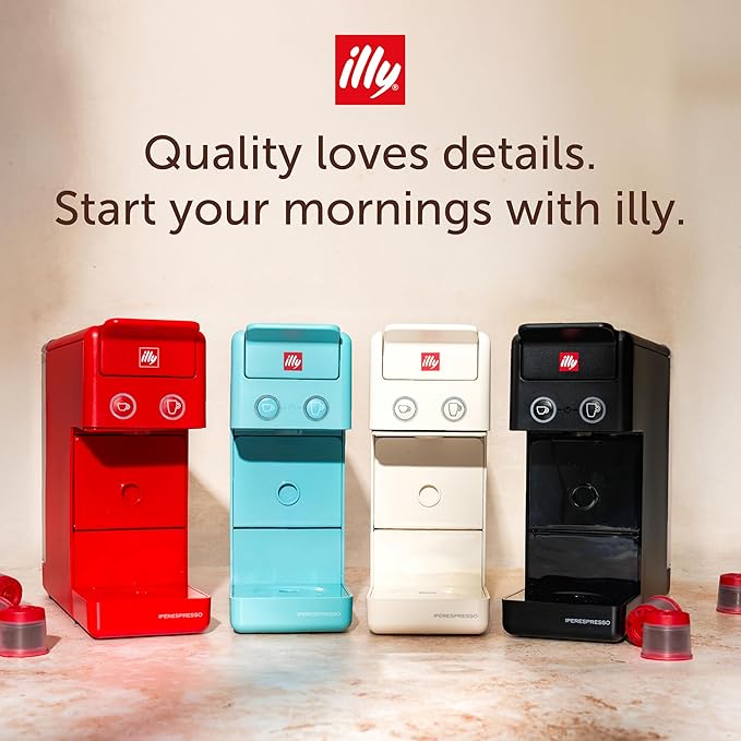illy Y3.3 Espresso Machine, Single Serve Coffee Machine for IperEspresso Capsules, Single Cup Espresso Maker (White)