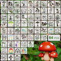 Felixcraft Mushroom Stencils for Painting, 64PCS 3x3 Inch Plastic Forest Stencils for Crafts Reusable, Durable PET Material for Wood Signs, Wall Art, Fabric Painting, and Magical DIY Art Projects
