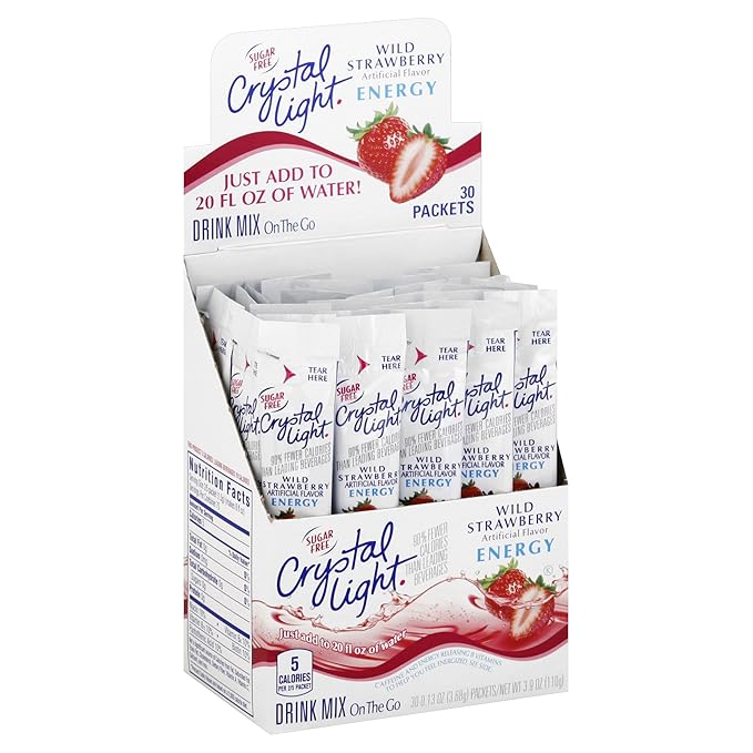Crystal Light Energy Strawberry On-The-Go Powdered Drink Mix 30 Count