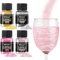 NiHome Edible Luster Dust Glitter Powder Fancy Metallic Sprinkles, Glimmer Luster Dust 4 Bottles of 0.18oz/5g for Decorating Drinks Cakes in Bakeries, Allergen-Free Food Coloring (4 Colors 20g)