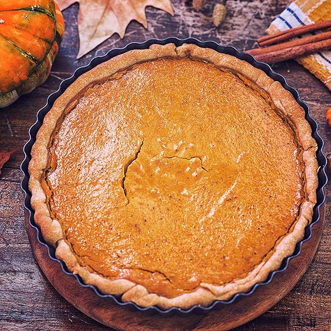 2 Pack Nonstick Tart Pan, Quiche Pan, Carbon Steel Deep-dish Pie Pan with Removable Loose Bottom (9.4 In)