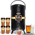 WantJoin Insulated Beverage Dispenser - Thermal 12L/3.2Gal Stainless Steel Hot & Cold Drink Dispenser with Spigot for Tea, Coffee, Milk, Water & Juice (Black)