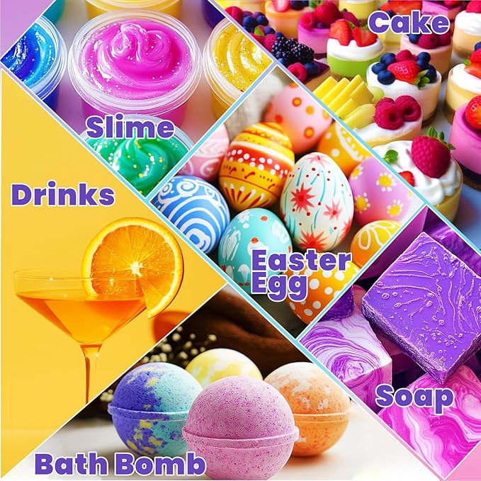 Food Coloring Liquid- 18 Vibrant Colors Food Dye Colorantes Para Reposteria, Highly Concentrated Cake Decorating Food Coloring for Icing, Cake, Baking, Frosting, Easter Egg, Macaron, Slime - 6ml