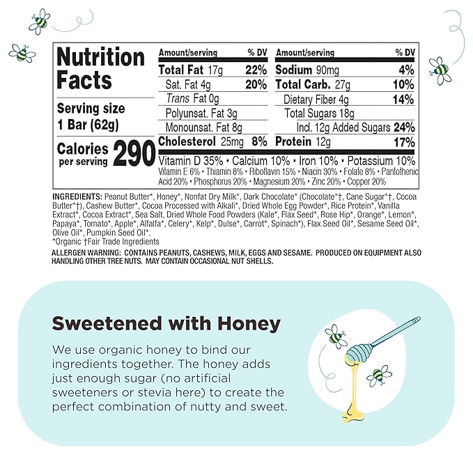 Perfect Bar, Chocolate Brownie Protein Bar, Organic, Gluten Free, Soy Free, Non GMO, No Sugar Alcohols, 2.2 Ounce Bar, 10 Count