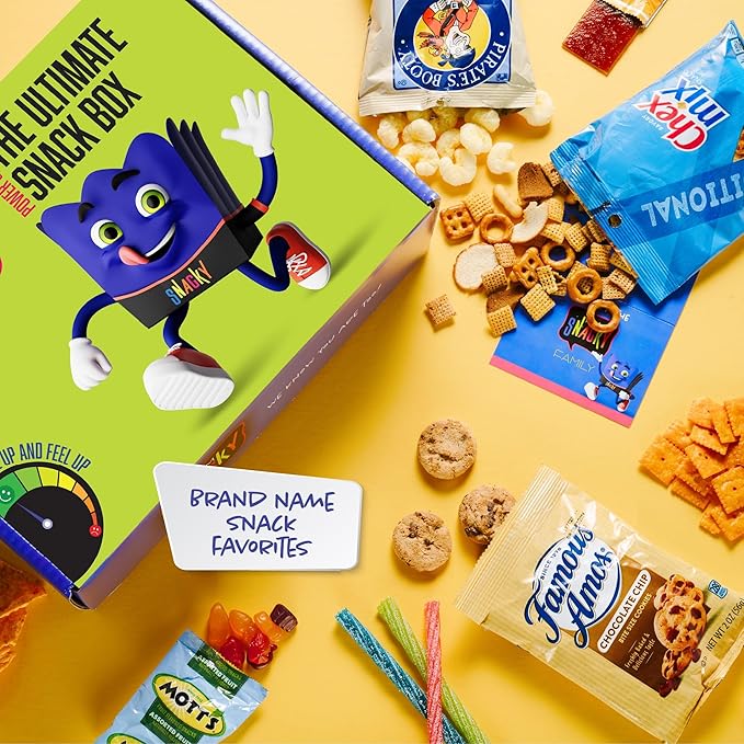 I AM Snacky - Thanksgiving Snack Box Variety Pack Care Package + Greeting Card - SNACKY'S FESTIVE FAVES (45 Count) Birthday Sweet Treats Gift Basket, Candies Chips Office Food Assortments