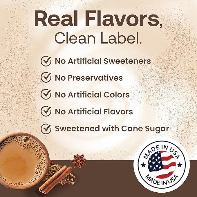 Dr. Smoothie Café Essentials Classic Chai – No Artificial Colors, Flavors, or Sweeteners – Shelf Stable – 62mg of Caffeine per Serving – Great for Hot, Iced, & Frozen Frappes (3.5 lb Bag, 26 Servings)