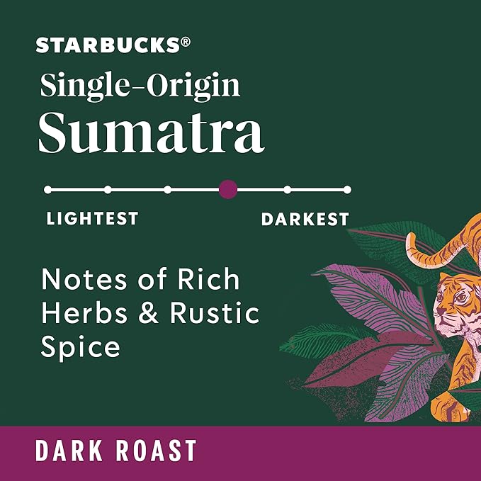 Starbucks K-Cup Coffee Pods, Dark Roast Coffee, Sumatra for Keurig Brewers, 100% Arabica, 4 boxes (96 pods total)