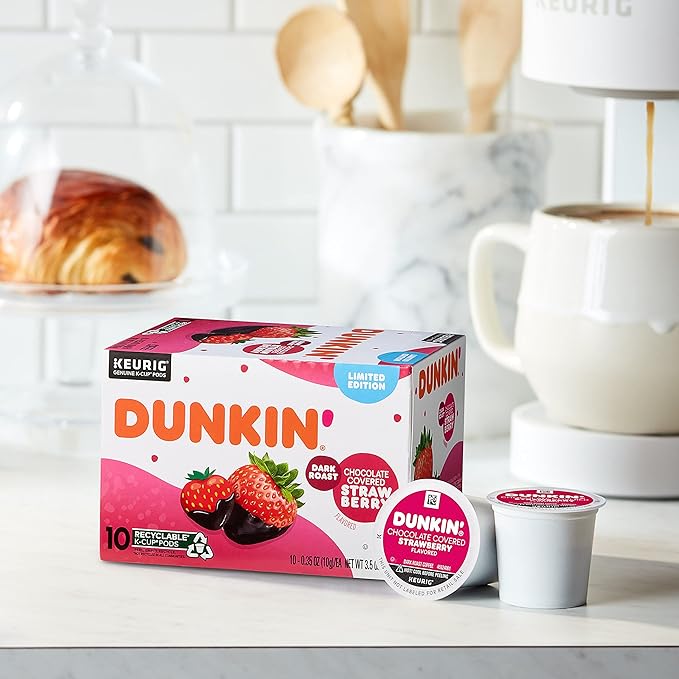 Dunkin' Chocolate Covered Strawberry Flavored Coffee, 60 Keurig K-Cup Pods