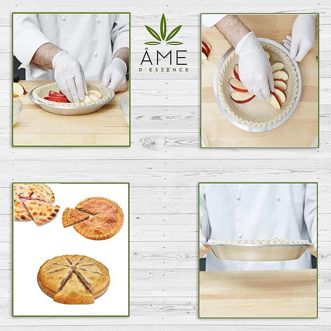 AME D'ESSENCE (1PC-10) Aluminum Pie Pan Commercial Grade Round Pie Plate Size 10" x 1mm Thick