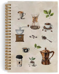 Vintage Coffee Spiral Notebook, Coffee Lovers Gifts Journal Notebook, Retro Cafe Notebooks for School Work, Caffeine Lover Office Supplies Gifts for Women Men, 5.5x8.3 Inch