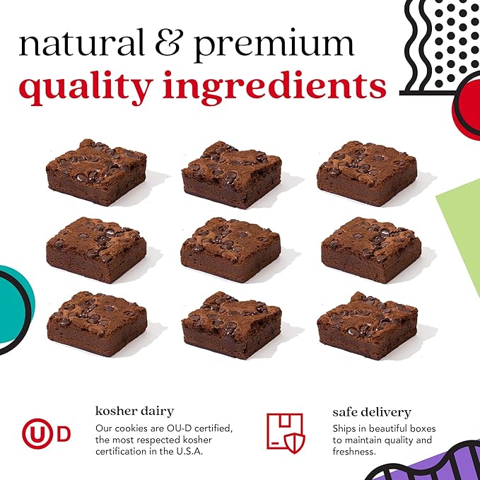 David’s Cookies Gluten-Free Brownies Gift in Sweet Sampler Tin – 4pcs Fresh Baked Brownie Snacks – Individually Wrapped Chocolate Brownies – Gourmet Bakery & Dessert Brownie Gift for All Occasions