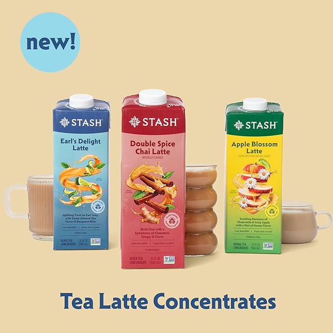 STASH Earl's Delight Latte - Dairy Free Plant Based Black Tea Concentrate - Caffeinated - 32 fl oz, 5 Servings