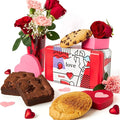 David’s Cookies Gluten-Free Cookies and Brownies in Love Sweet Sampler Tin - Chocolate Chip Cookies and Brownies in a Beautiful Love-Themed Tin – Gourmet Food Gift for Her, Him