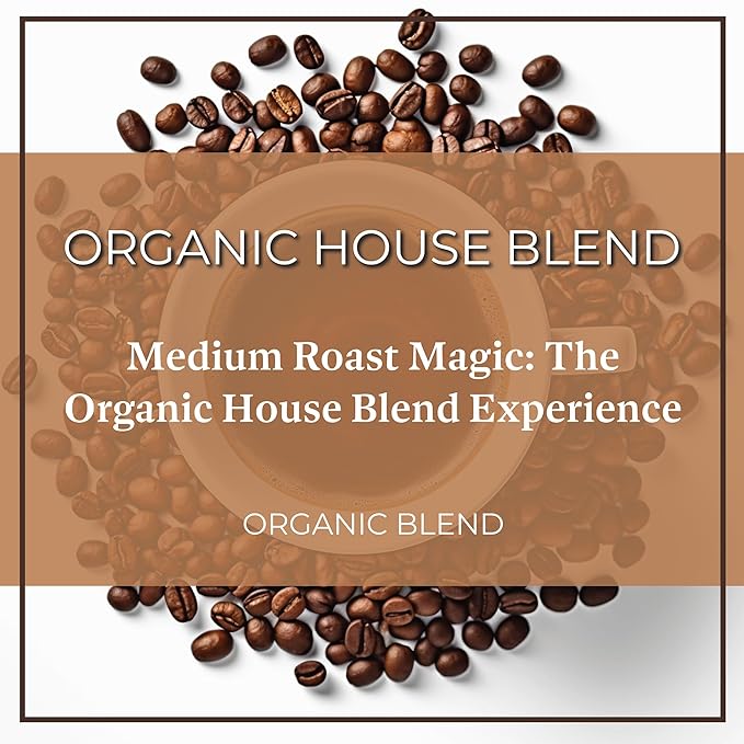 San Diego Coffee Organic House Blend, Medium Roast, Whole Bean Coffee, 16-Ounce Bag Café en grano tostado