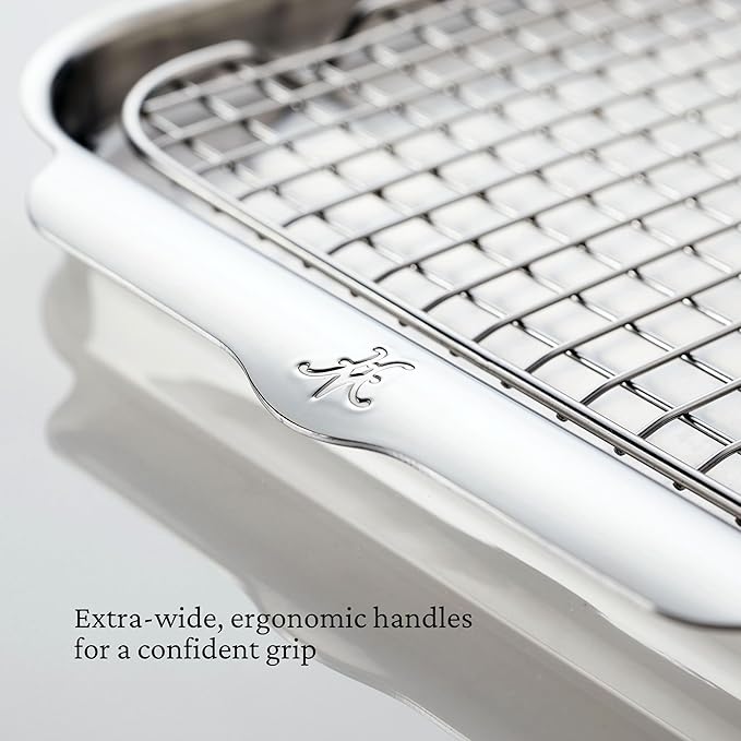 Hestan Provisions OvenBond – 4-Piece Tri-ply Sheet Pan & Stainless Steel Cooling Rack Set