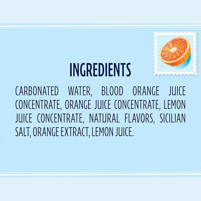 Sanpellegrino CIAO Blood Orange Sparkling Water, Low-Calorie Italian Sparkling Water with Real Fruit Juices, 0g Added Sugar, 24-Pack