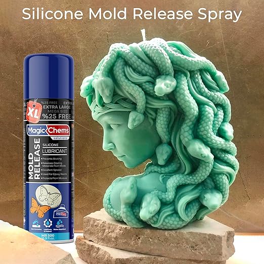 Silicone Mold Release Spray (6x16.9 fl oz/500ml) - Epoxy Resin & Candle Mold Release (6 Pack Mega Size)
