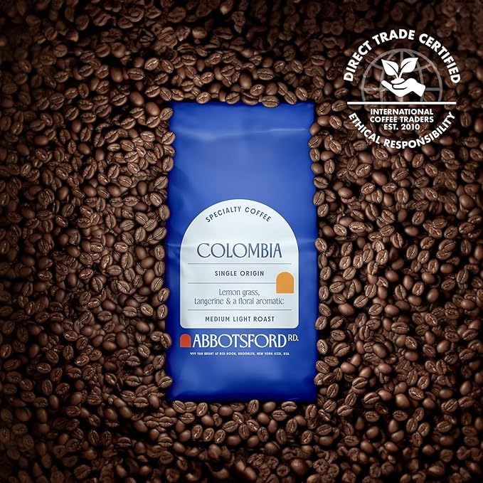 Colombia Single Origin Whole Bean Coffee, Medium-Light Roast with Lemongrass, Tangerine & Floral Aromatic Notes, Specialty Beans Colombian, 12oz Bag, Perfect for Coffee Enthusiasts