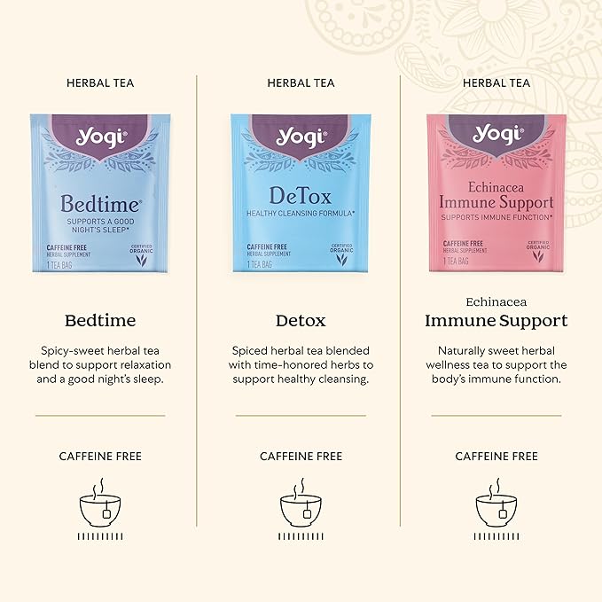 Yogi Organic Tea Sampler Gift Box (45 Tea Bags) Assorted Delicious Wellness Blends - 9 Favorite Herbal, Green & Black Varieties