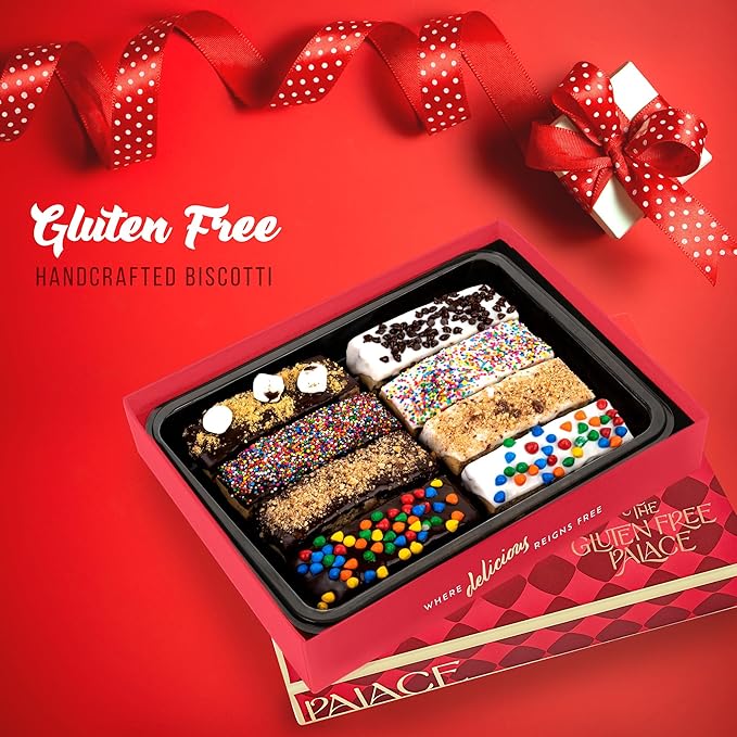 Gluten Free Palace Biscotti Gift Basket – Assorted Biscotti Cookies Gift for Men, Women, Birthday, Sympathy, Thank You & Corporate (8 Count)