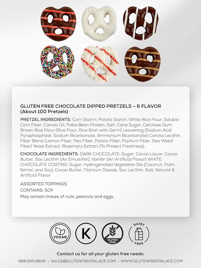 Gluten Free Palace Pretzels Gift Box – Gluten Free Pretzels Basket – Gift for Men, Women, Birthday, Thank You, Anniversary (6 Flavors)