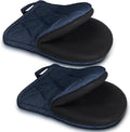 1 Pair Short Oven Mitts - Silicone Kitchen Oven Gloves High Heat Resistant 500℉, Mini Oven Mits with Non-Slip Grip Surfaces and Hanging Loop for BBQ, Baking, Cooking and Grilling (Dark Blue)