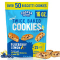 Cooper Street Twice-Baked Blueberry Lemon Biscotti Cookies (16 oz) – Over 50 Biscotti per Bag Loaded with Real Fruit, Italian Style Snacks Ideal with Coffee or Tea - Dairy, Peanut & Soy Free, Kosher