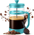 Utopia Kitchen French Press Espresso and Tea Maker with Triple Filters, Stainless Steel Plunger and Heat Resistant Borosilicate Glass (Aqua, 34-oz (Pack of 1))