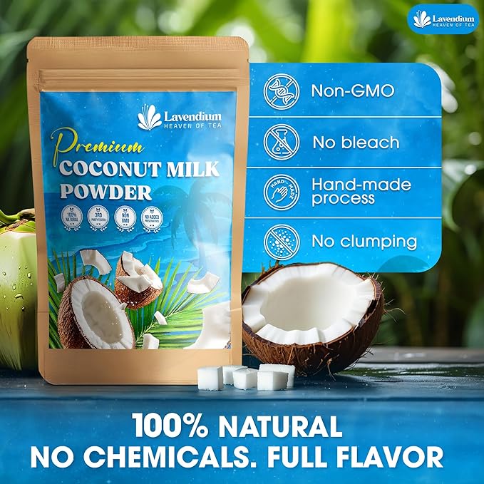 Lavendium, 40oz (2.5 lbs) Coconut Milk Powder, 100% Natural, Unsweetened, Perfect for Cake, Coffee, Tea, Creamer Alternative, No Additives, No Gluten, Vegetarian