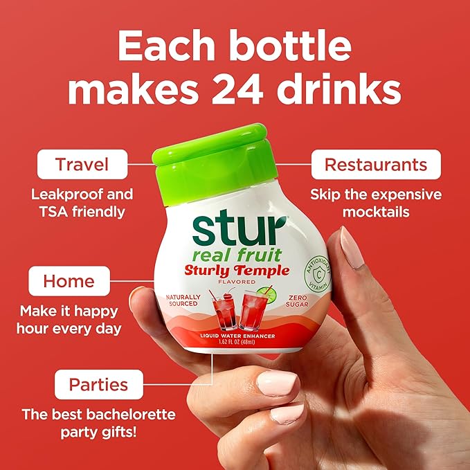 Stur Liquid Water Enhancer | Mocktail Variety Pack | Naturally Sweetened | Sugar Free | Zero Calories | Keto | Vegan | 5 Bottles, Makes 120 Drinks