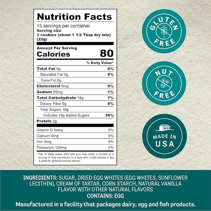 Judee's Gluten Free Complete Meringue Powder Mix - 11.4 Oz for Baking and Decorating - Gluten-Free, Nut-Free, No Preservatives - Make Meringue Cookies, Pies, Frosting, Royal Icing