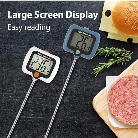 Candy Thermometer for Candy Making with Rotatable Large Display 10'' Long Probe,Digital Instant Read Candy Thermometer with Pot Clip,Candle Smoker, Oil Cooking (Blue)