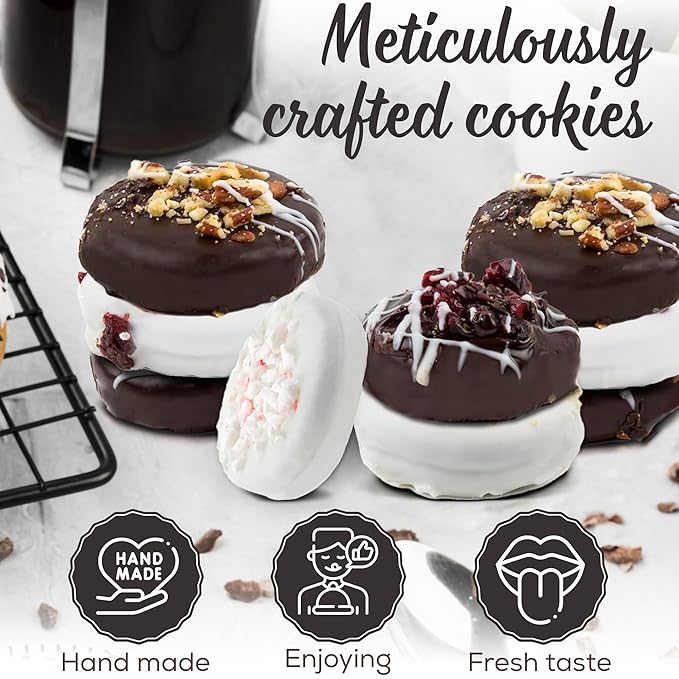 Pastry Perks Christmas Holiday Thanksgiving Gift Basket 12 Gourmet Chocolate-Covered Cookies, Holiday Gift Box for Men, Women, and Grandma – Birthday Treats & Food Delivery Ideas