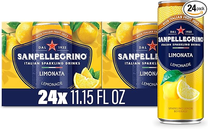 Sanpellegrino Italian Sparkling Drink Limonata, Sparkling Lemon Beverage, 24 Pack Of Cans