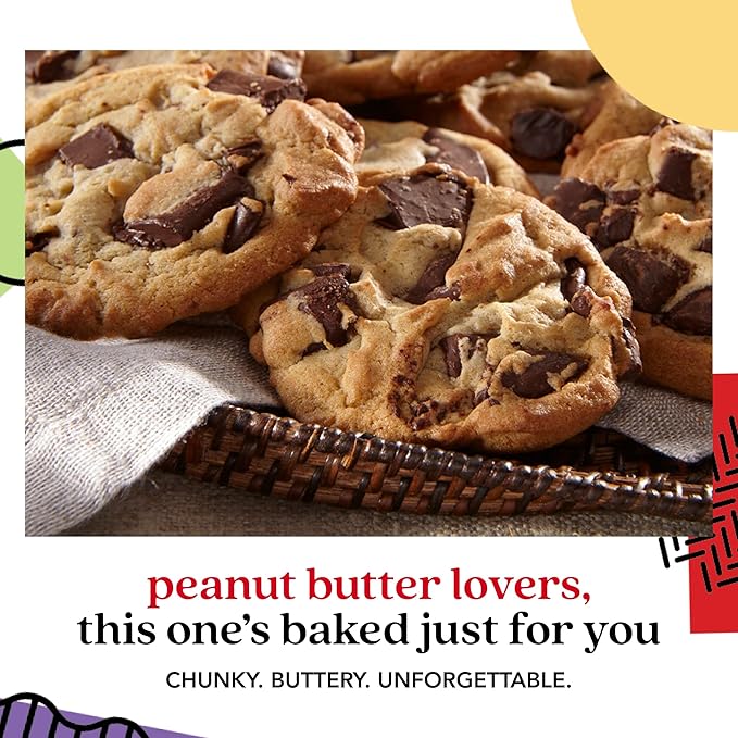 David's Cookies Peanut Butter Chunk Fresh-Baked Decadent Cookie Gift Basket Tin — Luscious Large Peanut Butter Cookies With No Added Preservatives — All-Natural Cookies — Ideal Gift for Corporate Birthday Fathers Mothers Day Get Well and Other Special ...