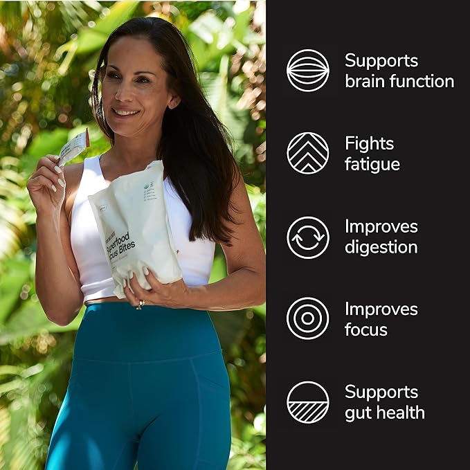 For Wellness Superfood Focus Bites (10 Count), Cocoa Espresso Brownie – Reduces Fatigue, Improves Digestion & Support Brain Function