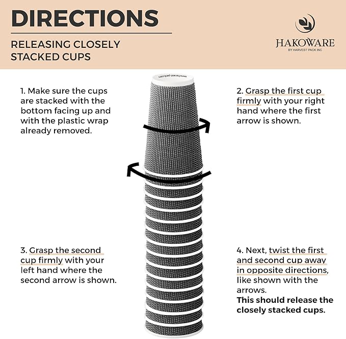 [100 SET]Harvest Pack 12 oz Disposable Coffee Cups, Insulated Ripple Double-Walled Paper Cups with Lids, Black and White Geometric, Drinking Cups for Tea Hot Chocolate Drinks To go coffee cups