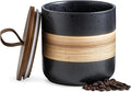 Spice Jars with Lid, Coffee Container Kitchen Food Storage Jars for Spice Sugar Tea Bag, Stackable Decorative Jars for Countertop, Black & 37oz