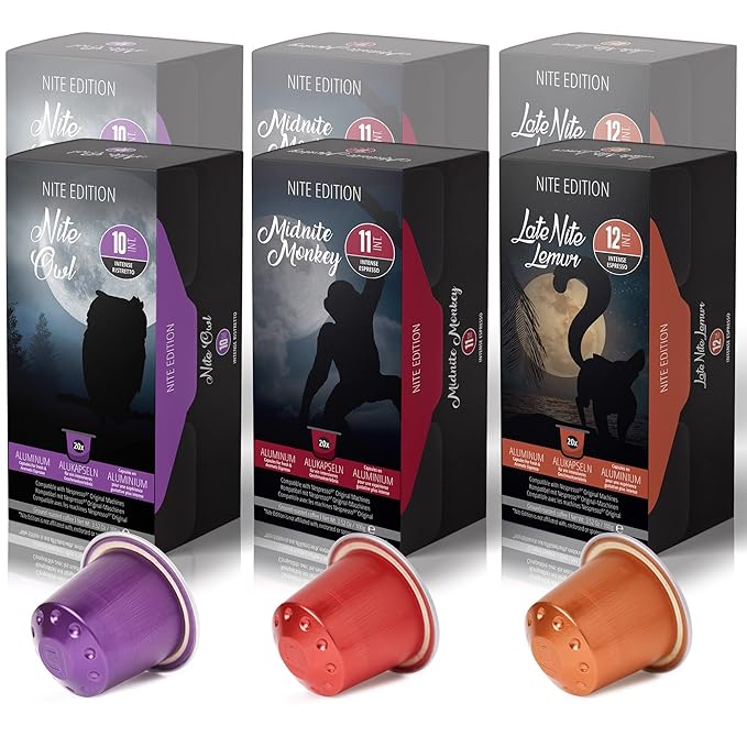 120ct Dark Roast Espresso Variety Pack | Compatible with Nespresso | Aluminum Coffee Capsules | Intensity 10 11 12 | High Intensity Espresso Lungo Ristretto