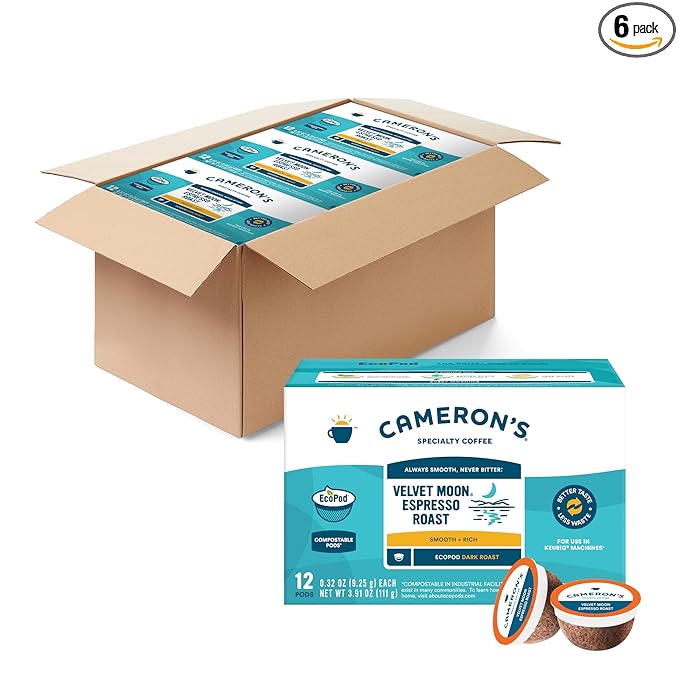 Cameron's Coffee Single Serve Pods, Velvet Moon, 12 Count (Pack of 6)