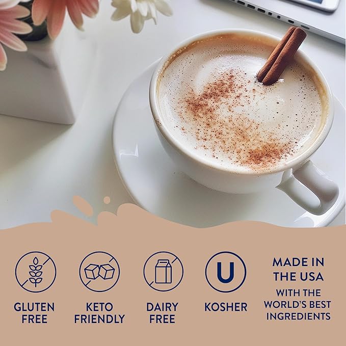 Jordan's Skinny Syrups Sugar Free Coffee Syrup, Cinnamon Dolce Flavor Drink Mix, Zero Calorie Flavoring for Chai Latte, Protein Shake, Food and More, Gluten Free, Keto Friendly, 25.4 Fl Oz, 1 Pack