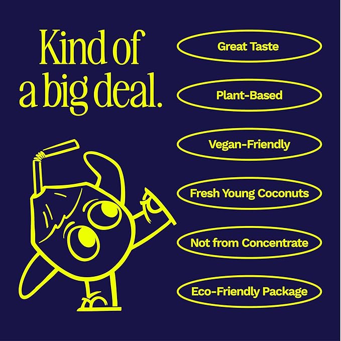 Coaqua Sparkling Coconut Water, 12 Pack, Natural Electrolytes for Hydration, Refreshing Sparkling Electrolyte Drink, Pure Coconut Water Not from Concentrate, Fat Free, 16.9 Fl Oz Cans