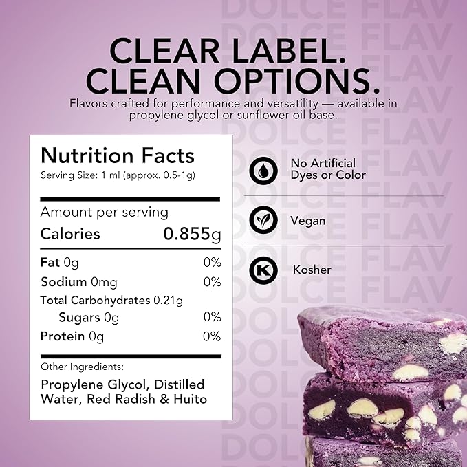 Dolce Flav Natural Purple Food Coloring – 2 oz Liquid Dye from Red Radish & Huito with Graduated Dropper | Water-Soluble | For Baking, Drinks & Frostings | Kosher | Made in USA