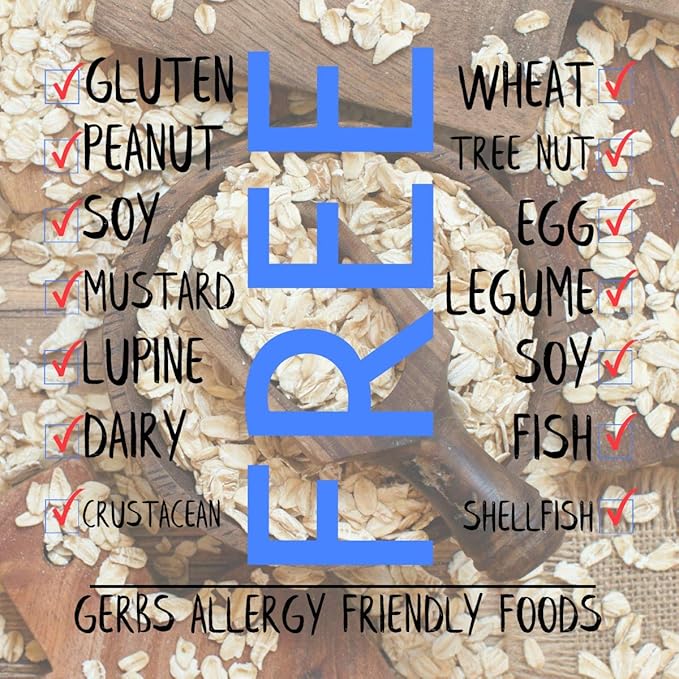 Gerbs Gluten-Free Traditional Rolled Oats 2 lbs. | Premium Grade, Resealable Bag | Hearty Texture, Ideal for Baking & Breakfast | Top 14 Allergen-Free