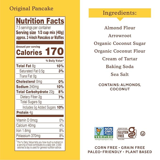 Simple Mills Almond Flour Pancake Mix & Waffle Mix, Gluten Free, Made with whole foods, (Packaging May Vary), 10.7 Ounce (Pack of 1)