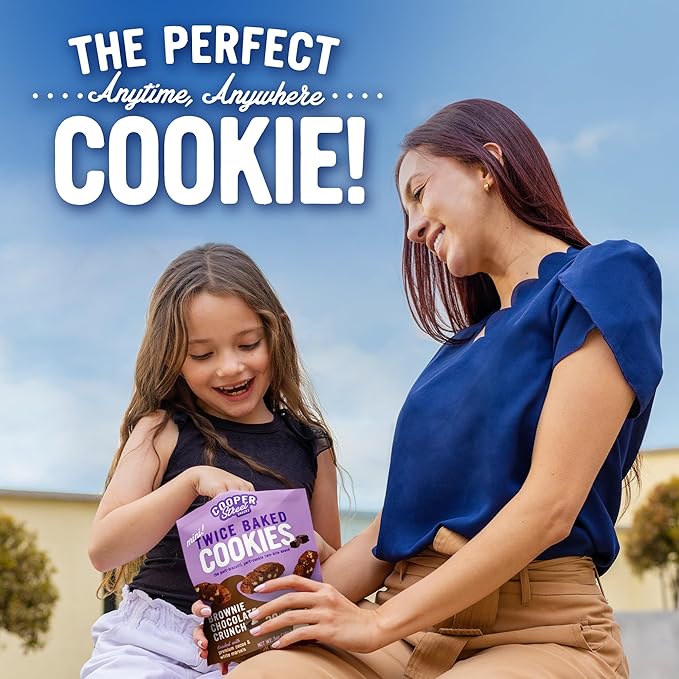 Cooper Street Twice Baked Brownie Chocolate Biscotti Cookies - Light and Crispy Coffee Cookie Bites - Traditional Low Calorie Italian Snacks for Adults & Kids - Kosher, Dairy, Peanut & Soy Free - 5oz