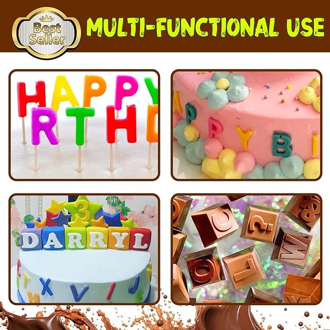 Number Chocolate Silicone Mould for DIY Candies or Fondant - 4 Pack…