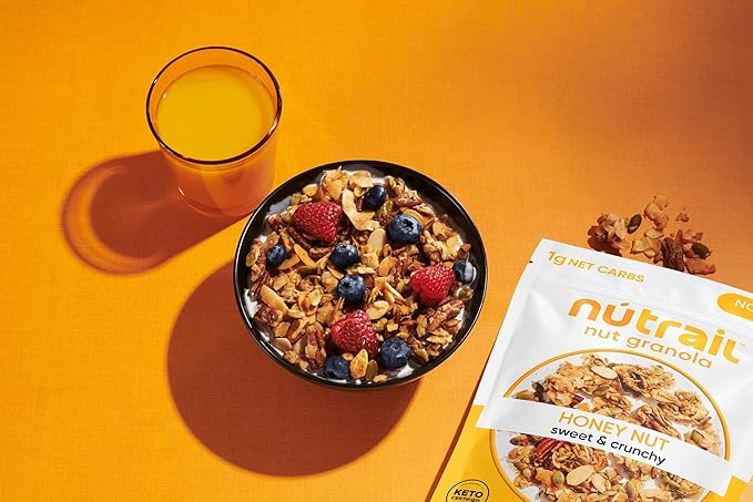 NuTrail Nut Granola, Variety Pack, No Sugar Added, Gluten Free, Grain Free, Keto, Low Carb, Healthy Breakfast Cereal 8 oz. 6 Count