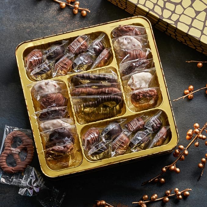 Chocolate Gift Basket, Gourmet Chocolates Variety Snack Box, Assorted Food Arrangement Platter, Birthday Present, Holiday, Corporate Parties, Sympathy, Candy Gifting Idea, Him, Her, Men, Women, Family (Ruby Red)