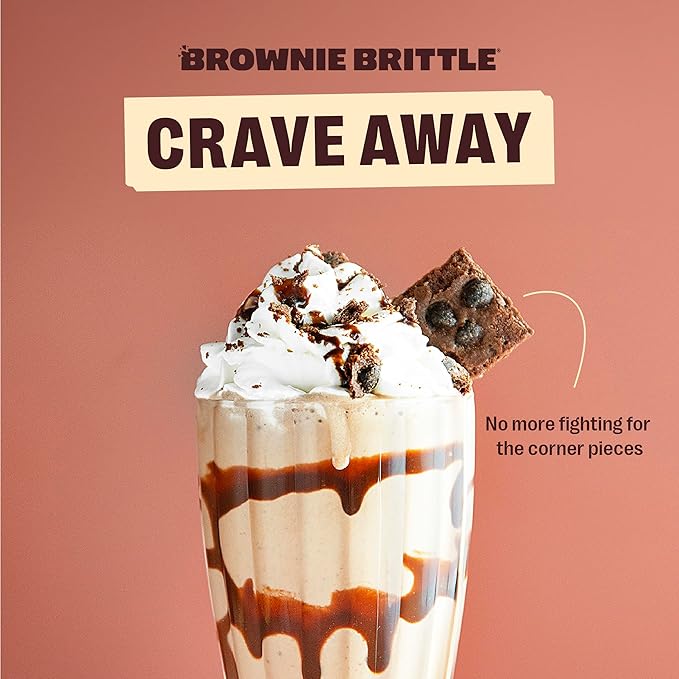 Brownie Brittle – Chocolate Chip Blondie Thin and Crispy Sweet Snacks (Pack of 6, 5 oz), Rich Gourmet Brownie Bites Dessert